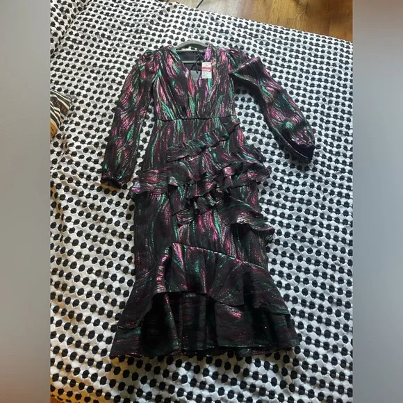 SALONI- Alta Dress- black rainbow metallic - Picture 3 of 8